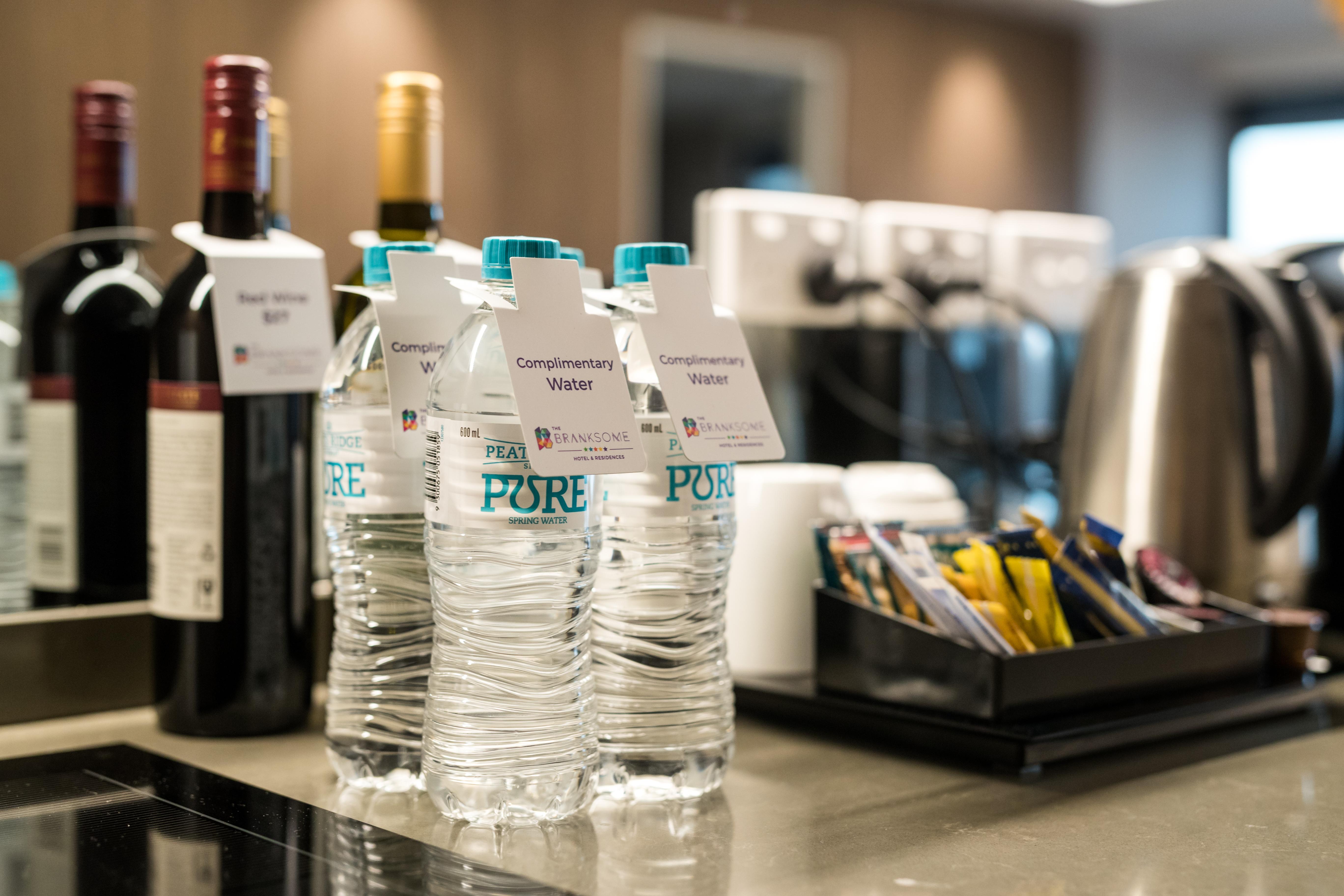 The Branksome Hotel & Residences Sidney Exterior foto Pure water bottles